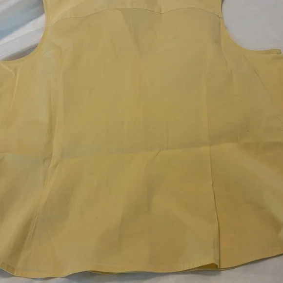 VTG Tommy Hilfiger Y2K butter Yellow Sleeveless Button Down Shirt SZ 14 preppy - Picture 9 of 12